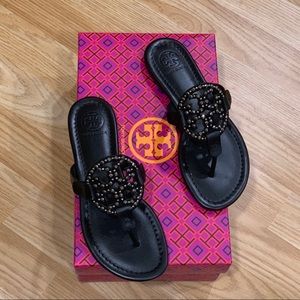 Tory Burch Miller Embellished Thong Sandals